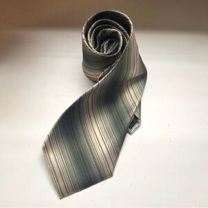 Pierre Cardin Tie Men’s Green & Tan Stripe Pattern Silk Tie Office Dress Career